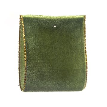 Leaf Green Metallic Edge Velvet