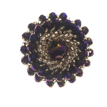 Liberty Iris Beaded Brooch