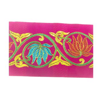 Magenta Leaf Jacquard