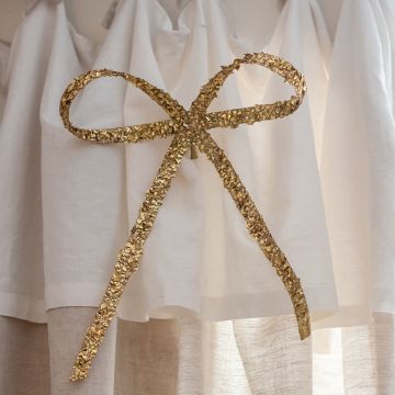 Gold Glitter Flakes Bow