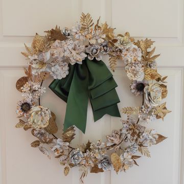 Yellow Gold Metal Wreath