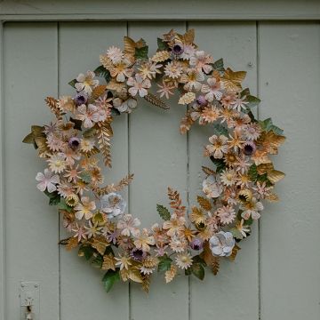 White Gold Metal Flower Wreath