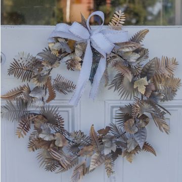 Silver Green Metal Wreath