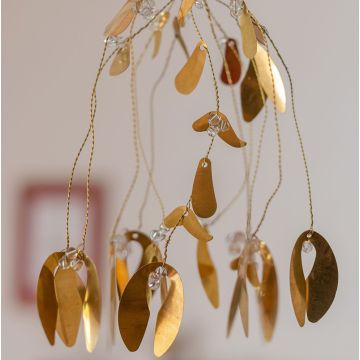 Brass Mistletoe with Glass Beads