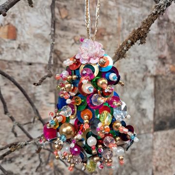 Mixed Sequin and Bead Tree