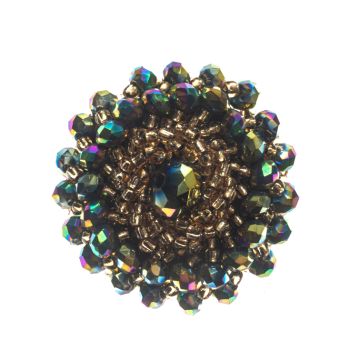 Mixed Peacock Beaded Brooch