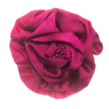Old Fuschia Frill Satin Flower