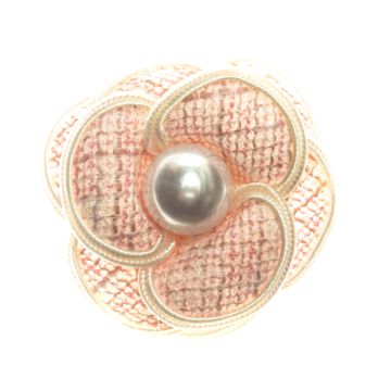 Pale Peonie Tweed Pearl Brooch Pin