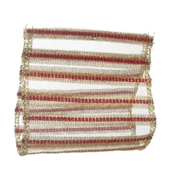 Peonie Red Wired Striped Mesh