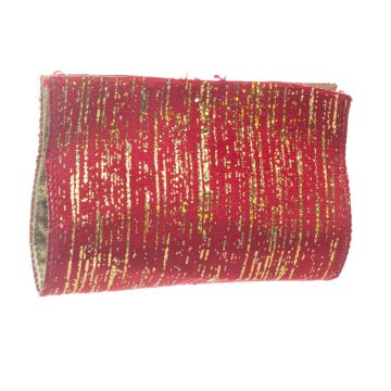 Peonie Red Wired Metallic Velvet