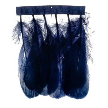 Pitch Blue Goose Feather Fringe