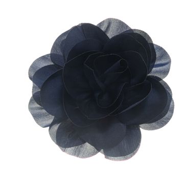 Pitch Blue Rose Brooch