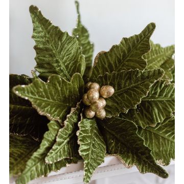 Green Glitter Poinsettia