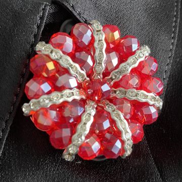 Post Box Red Beaded Flower