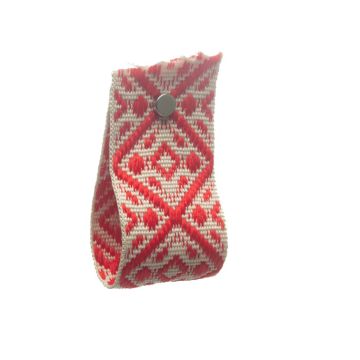 Post Box Red Ecru Diamond Jacquard
