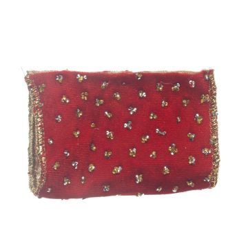 Post Box Red Wired Velvet Diamante
