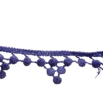 Purple Thistle Pom Pom Fringe 100% Cotton