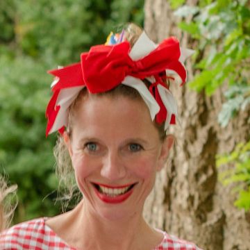Red and White Ribbon Headband