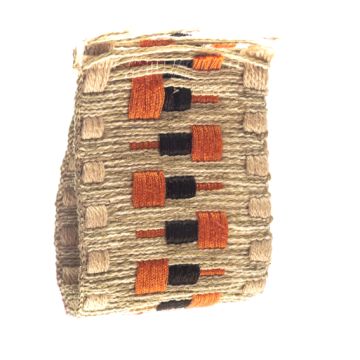 Ecru Orange Bark Jacquard