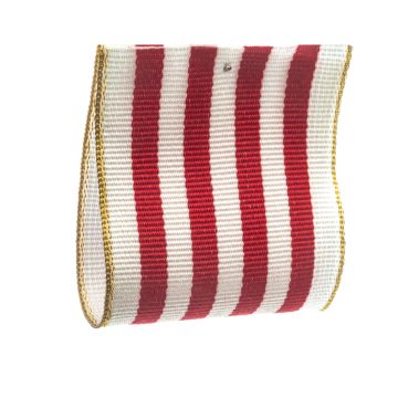 Red White Metallic Edge Striped Grosgrain