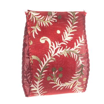 Red Wired Fabric Ribbon