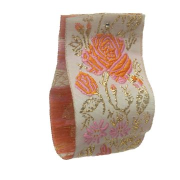 Rose Blush Floral Metallic Jacquard