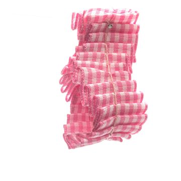 Rose Blush Pleated Ric Rac Gingham