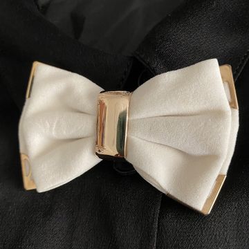 Shell Suede and Metal Bow