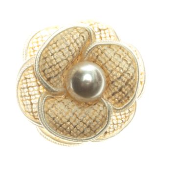Shell Tweed Pearl Brooch Pin