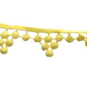 Sherbet Lemon Pom Pom Fringe 100% Cotton