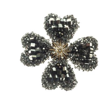 Silver Iron on Beaded Flower