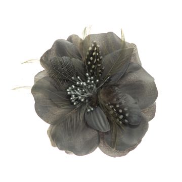 Slate Feather and Stamen Corsage