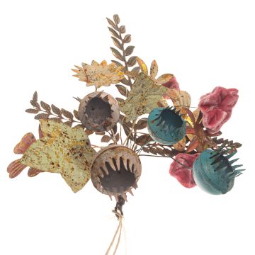 Metal Bunch of Mixed Flowers