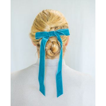 Teal Velvet Bow