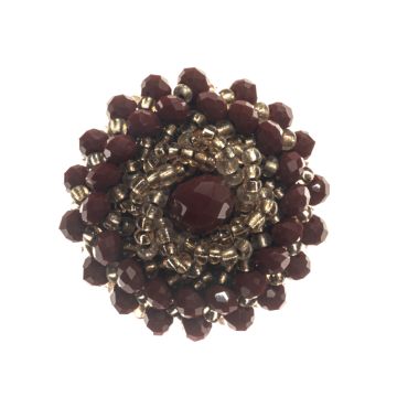 Dark Amaryllis Beaded Brooch