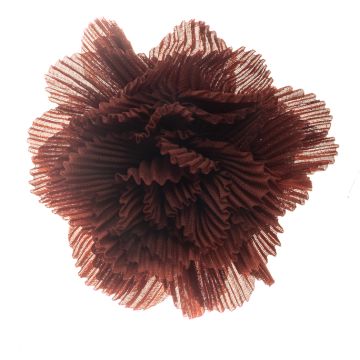 Tilled Earth Pleated Flower on Clip