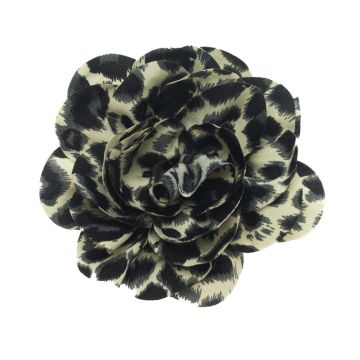 Black Flint Flower Brooch