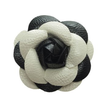 Black & White Flower Brooch