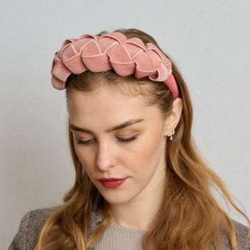 Vintage Blusher Velvet Lattice Headband