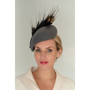 Flint Felt Percher with Vintage Beads