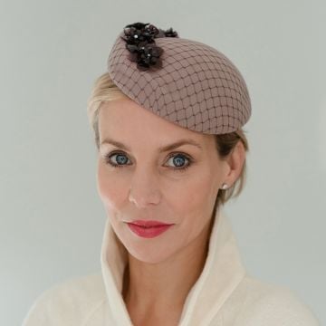 Vintage Pink Veiled Felt Percher