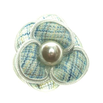 Viola Azura Tweed Pearl Brooch Pin