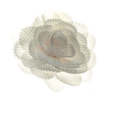White Pleated Flower on Clip