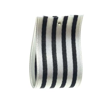Clotted Cream Striped Satin ribbon