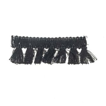 Black Bin End Cotton Tassel Fringe