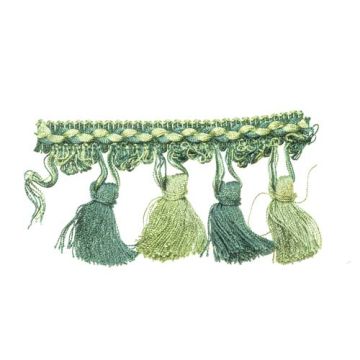 DeepForestPaleSlate Bin End Tassel Fringe