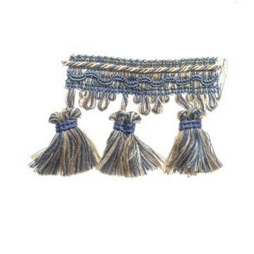 Hyacinth Blue Bin End Tassel Fringe