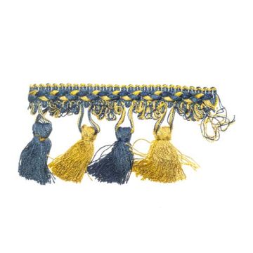 Pitch Blue Arabian Bin End Tassel Fringe