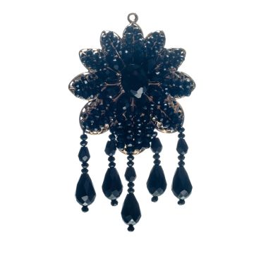 Black Bead Drop Motif