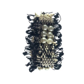 Black Braid with Pearls